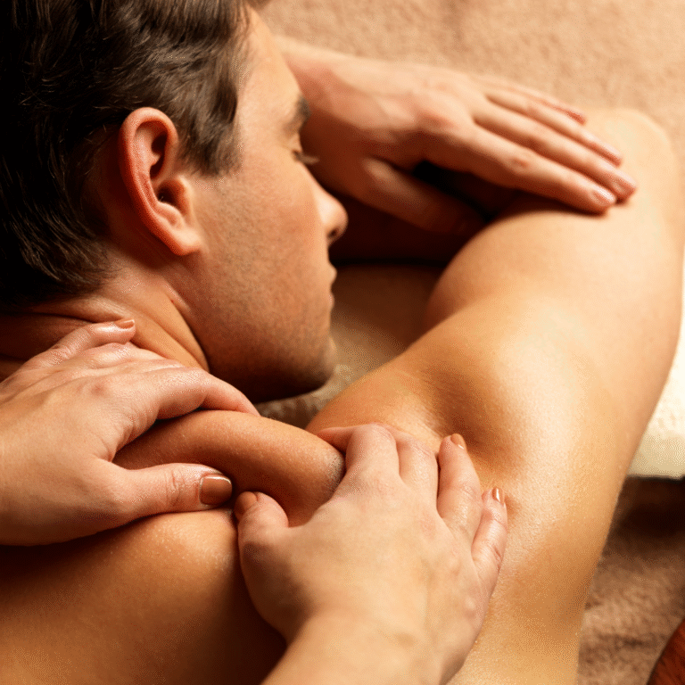 Male client receiving Thai oil massage at Thai Royal Spa Tallinn